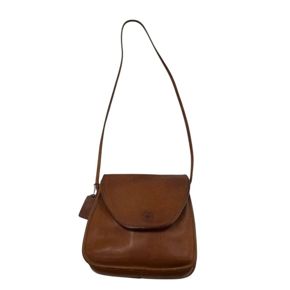 Vintage Coach Lindsay Crossbody British Tan Leather Bag 9242 - Picture 4 of 16